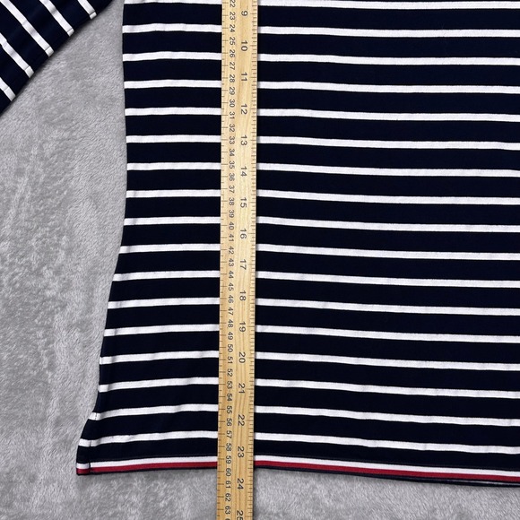 Tommy Hilfiger Coastal Chic Stripe Boat Neck Top Navy White Red Trim Women's S‎ - Picture 8 of 14